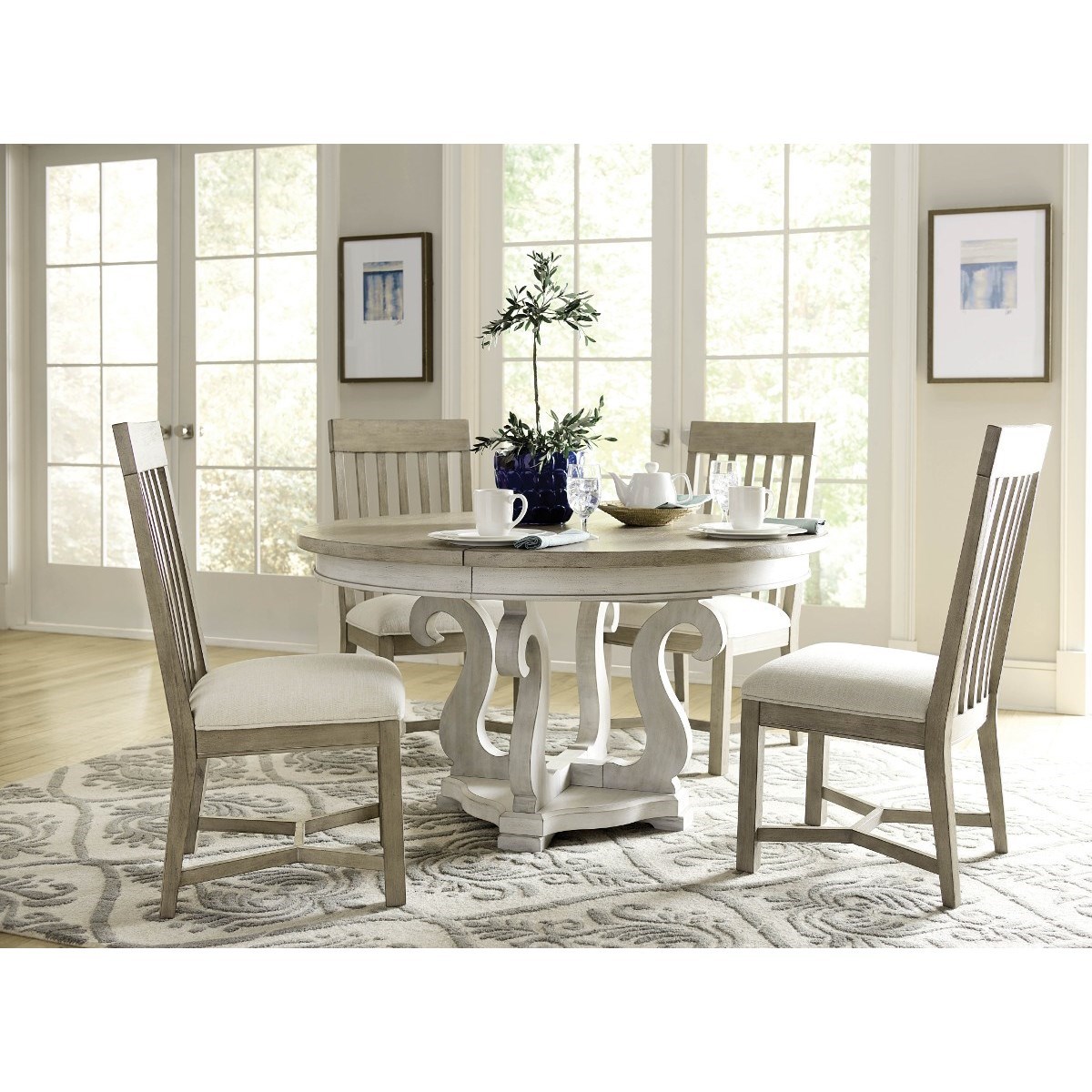 American Drew Litchfield Sussex Round Dining Table with 20" Leaf